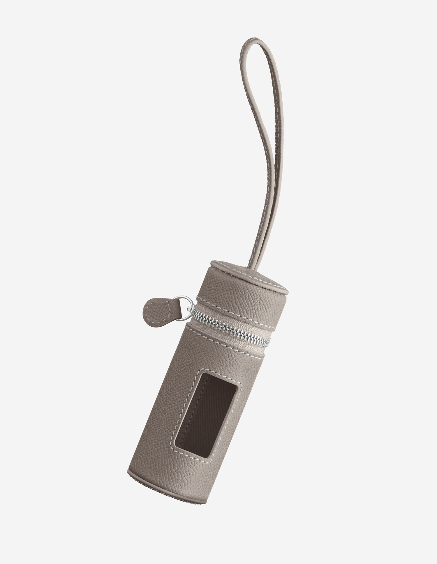 Porta-sacos The Pochette em pele Taupe