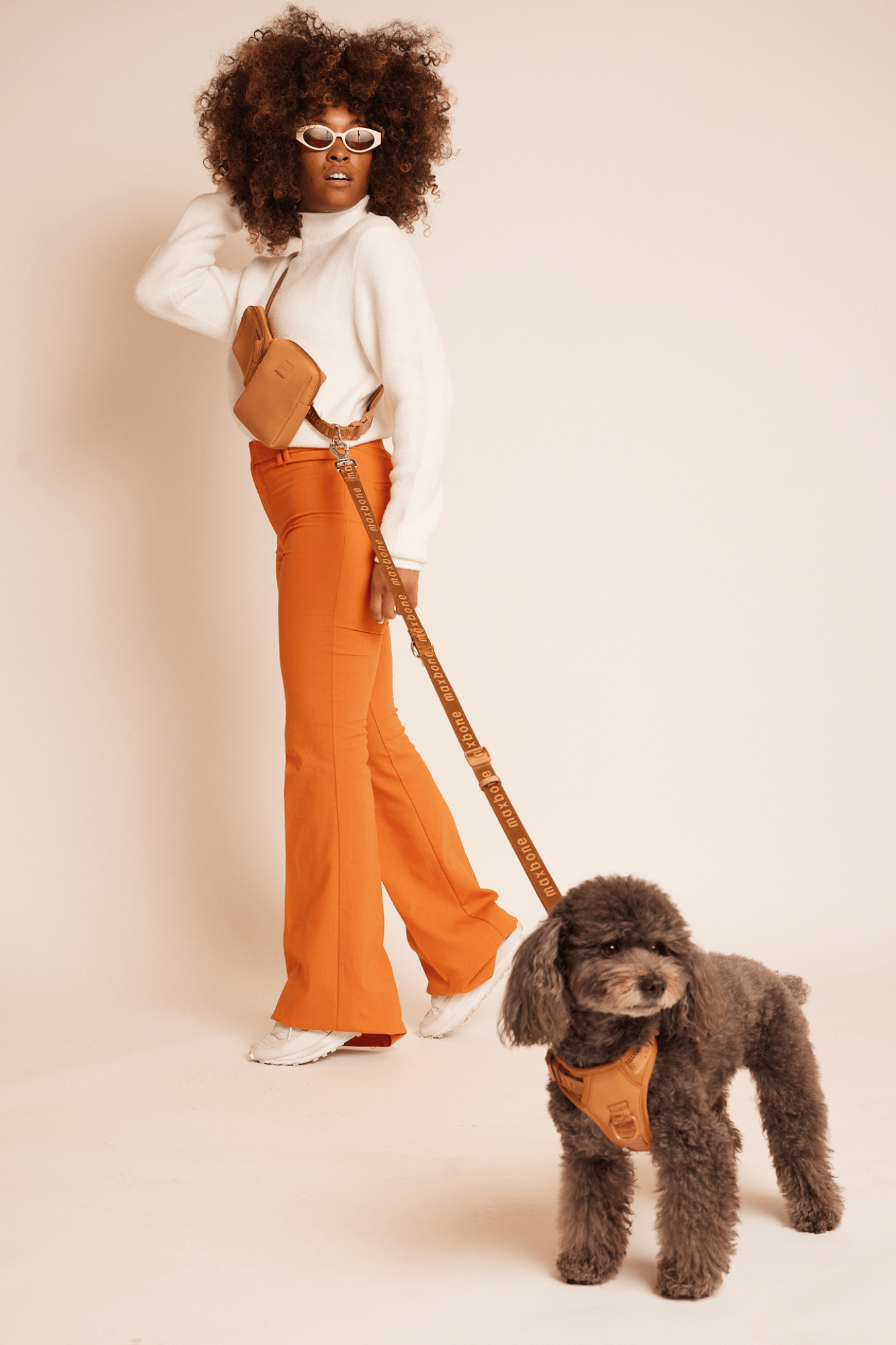 Trela GO! With Ease Hands Free Leash premium da Maxbone em camel — vista principal (13)