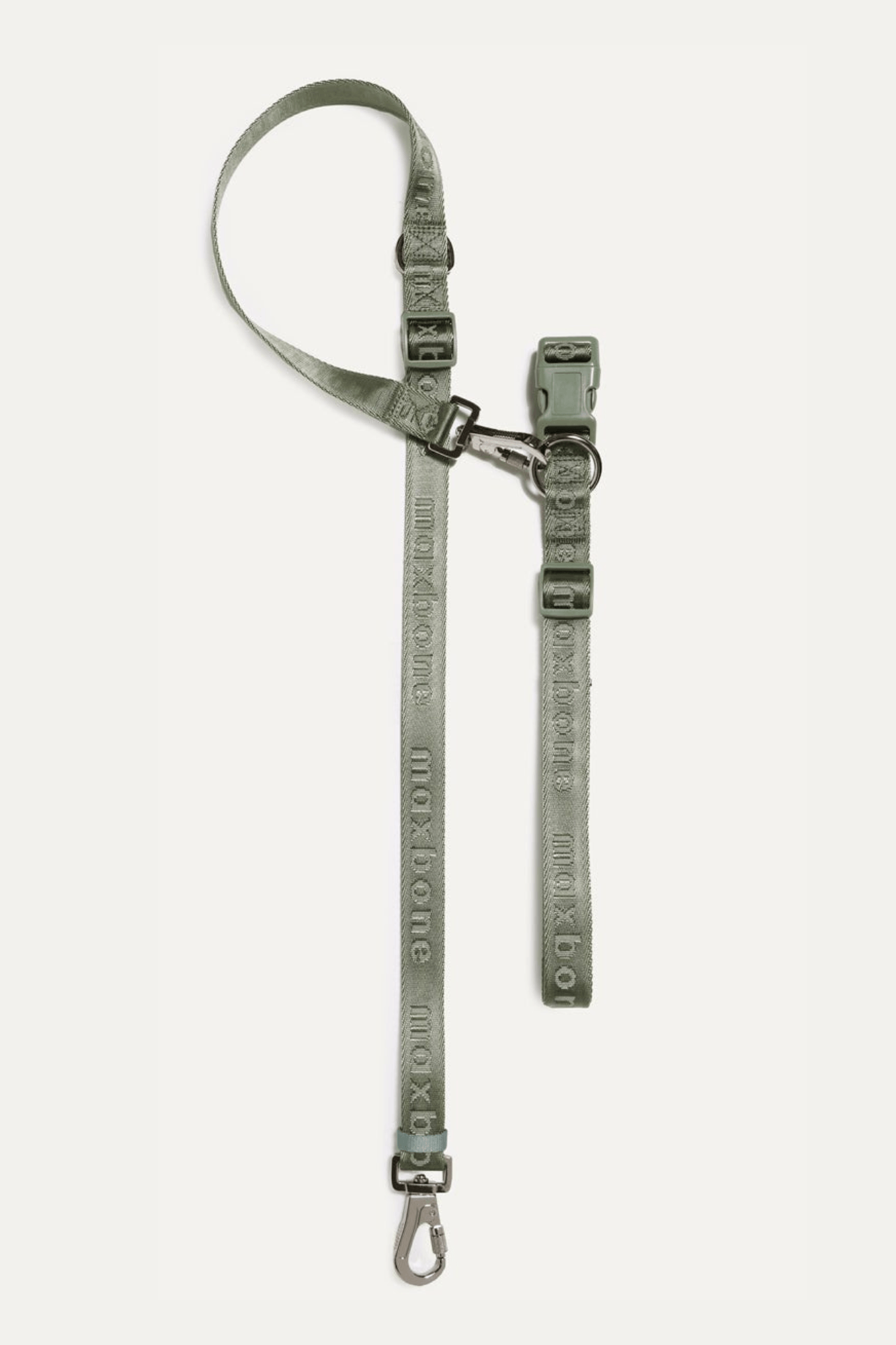 Trela GO! With Ease Hands Free Leash premium da Maxbone em verde sálvia — detalhe das ferragens (24)